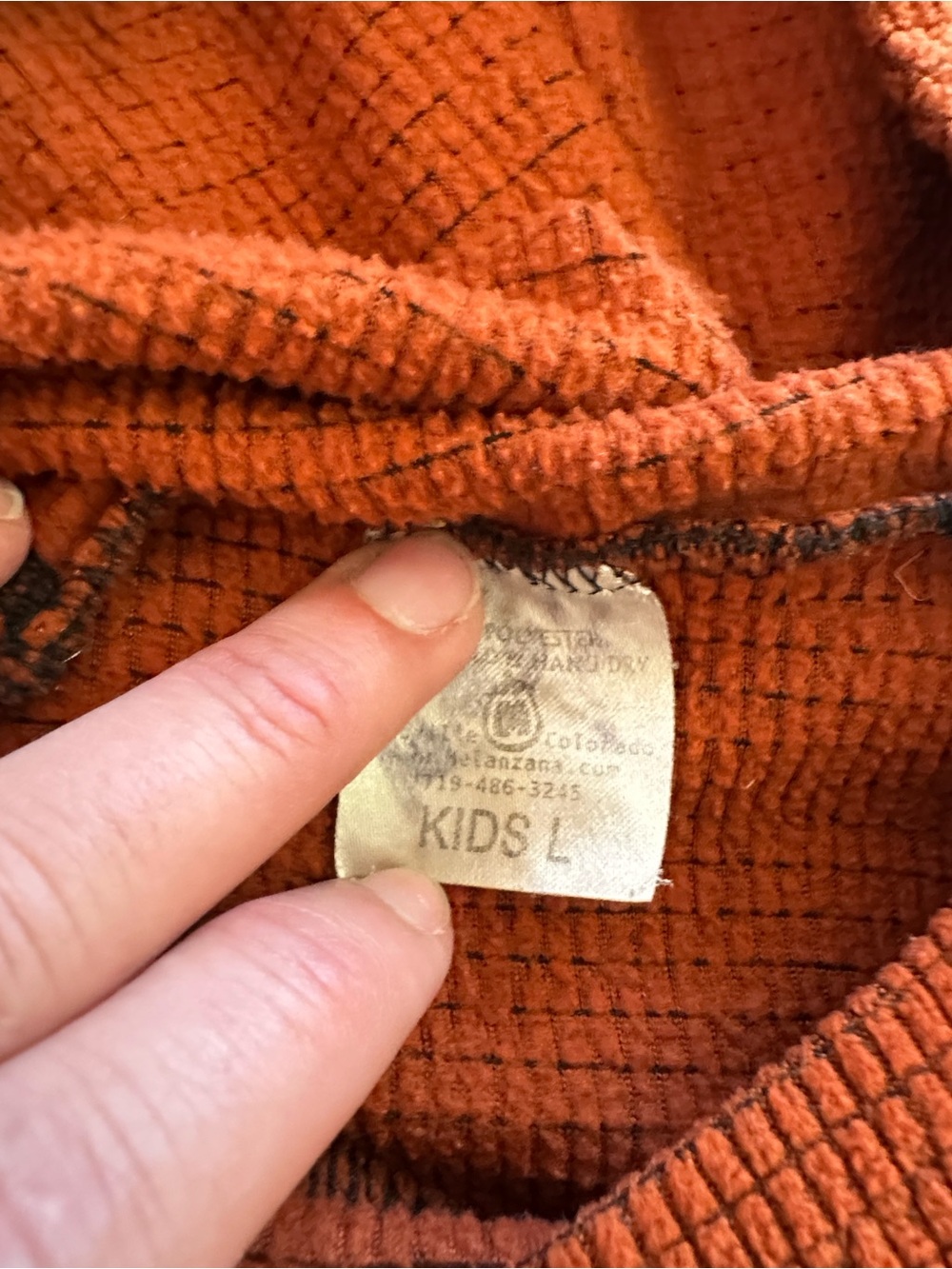 Melanzana Kids Hooded Pullover in Rust Orange - Size L (runs small) - Picture 2 of 3